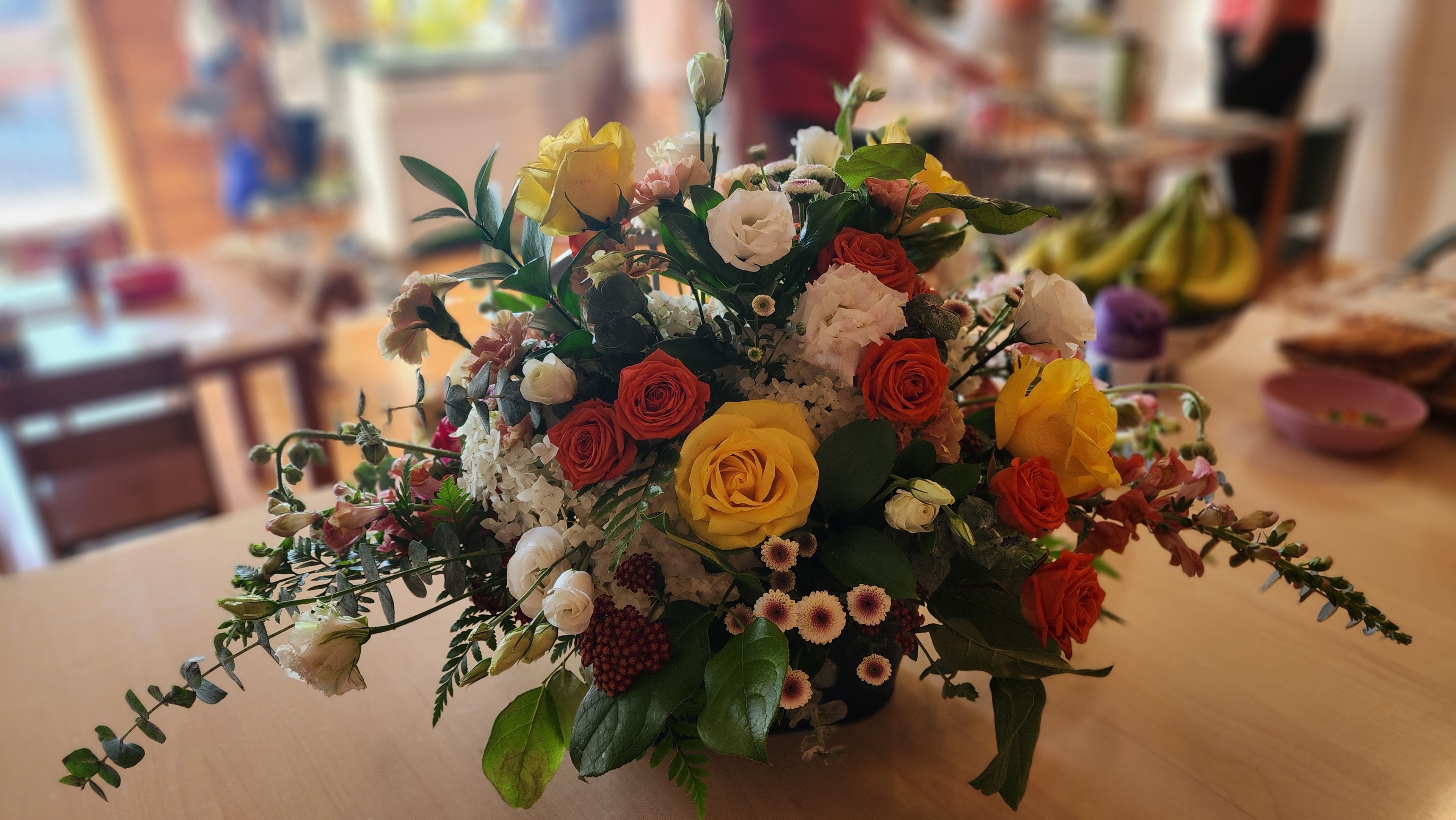 Wedding reception floral centerpiece